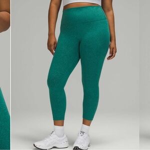 Lululemon Wunder Train High-Rise Crop 23" Crunch Teal Lagoon Size 6